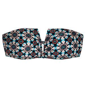 GB Gianni Bini Floral Mosaic Strapless Bikini Top Size Large